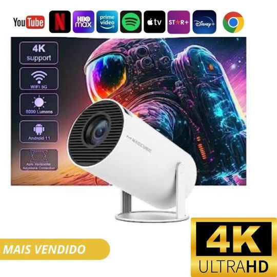 Projetor Pro Smart Hd 1080P Android 11 Tv Portátil Via Wifi