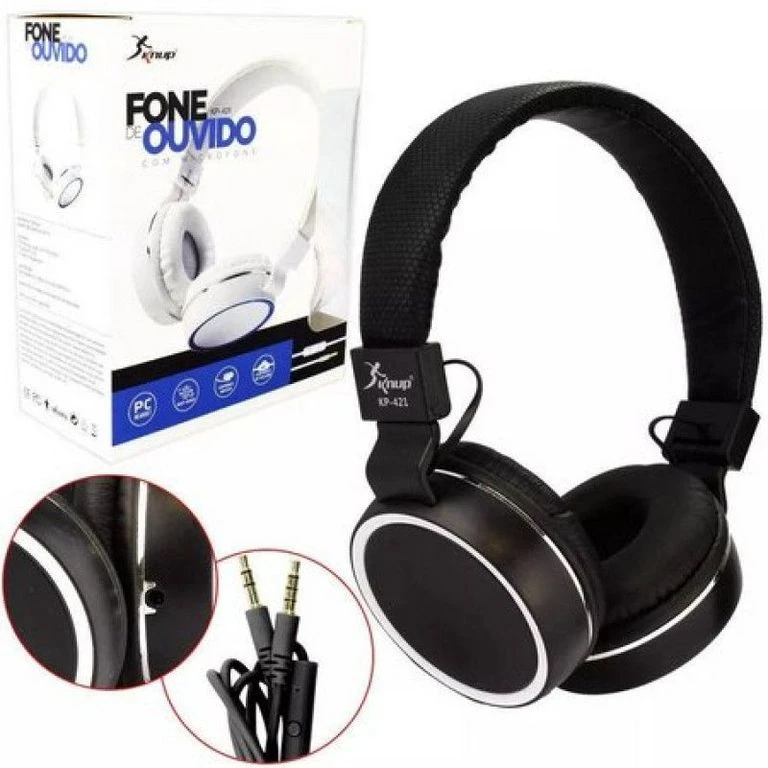 Fone de Ouvido Com Fio Atende Chamadas Knup kp 421