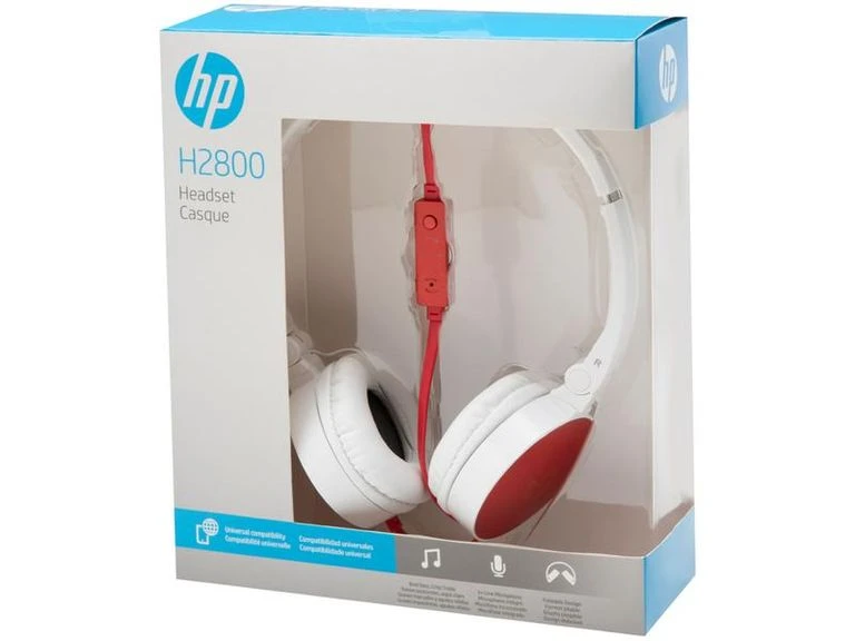 Headphone HP H2800 Cardinal com Microfone Vermelho